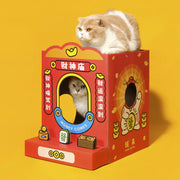 PurLab God of Wealth Temple Cat Scratch Box